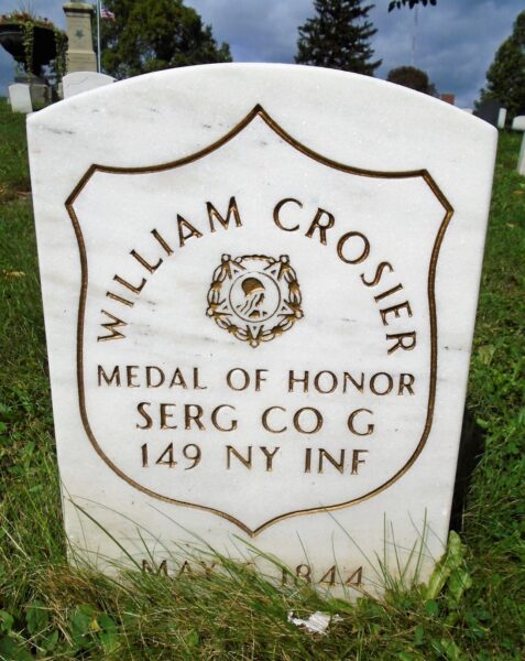 WILLIAM CROSIER MEDAL OF HONOR WAR MEMORIAL GRAVESTONE