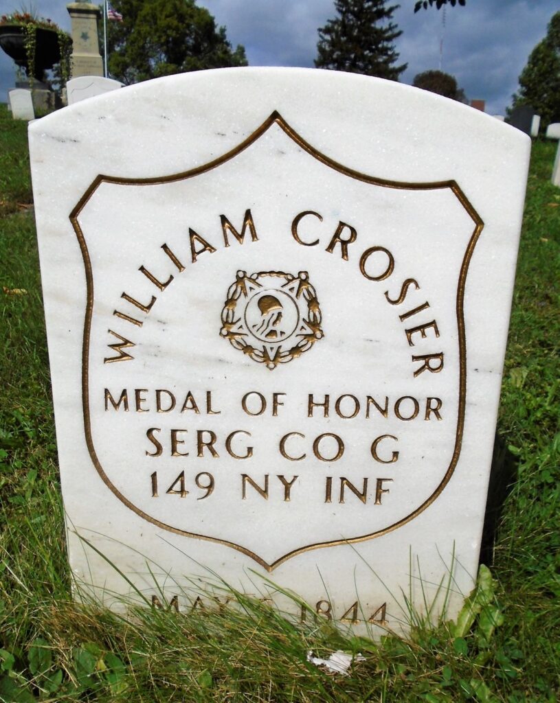 WILLIAM CROSIER MEDAL OF HONOR WAR MEMORIAL GRAVESTONE