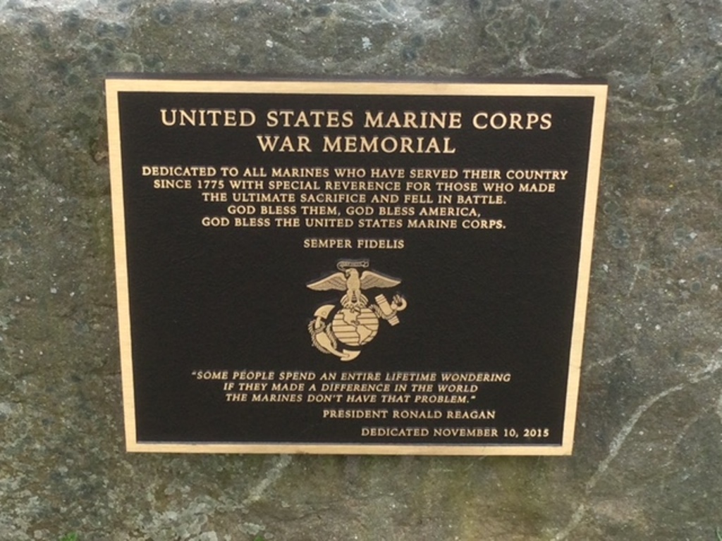 UNITED STATES MARINE CORPS WAR MEMORIAL FLAGPOLE PLAQUE