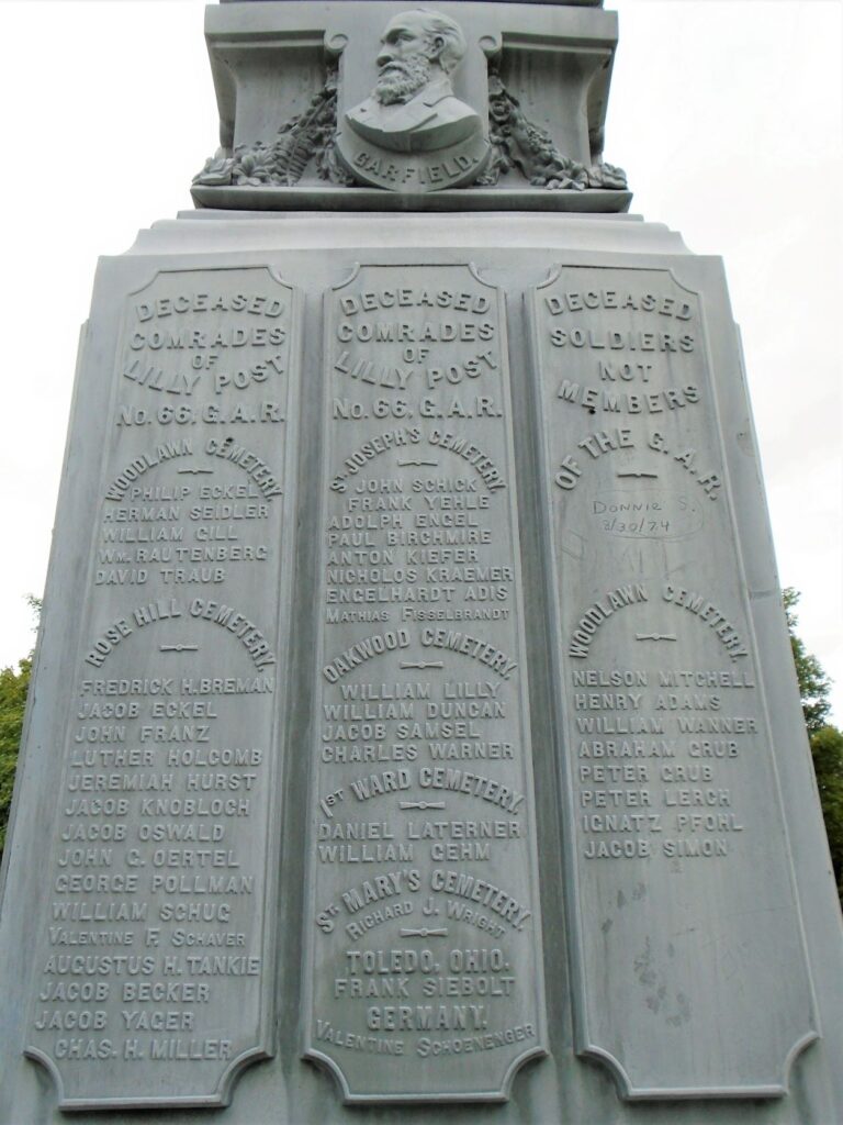 LILLY POST NO. 66 G.A.R. CIVIL WAR MEMORIAL SIDE D