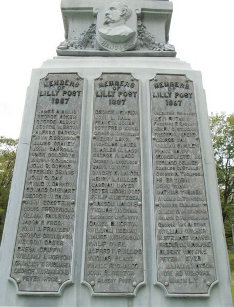 LILLY POST NO. 66 G.A.R. CIVIL WAR MEMORIAL SIDE C