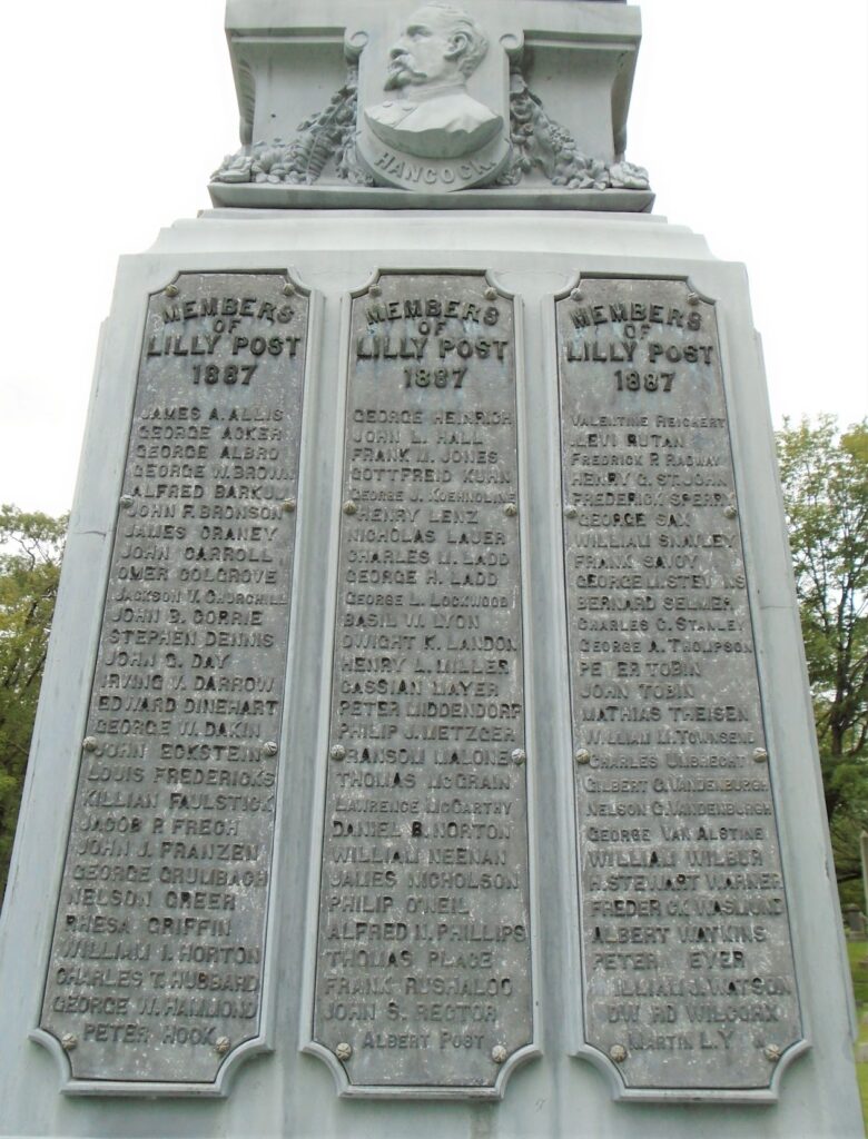 LILLY POST NO. 66 G.A.R. CIVIL WAR MEMORIAL SIDE C