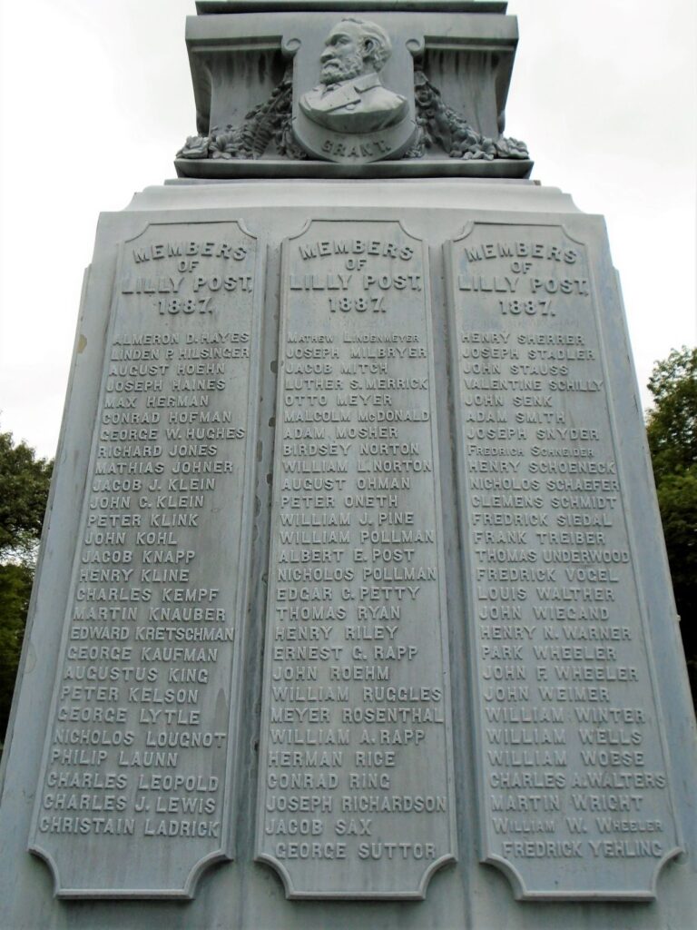LILLY POST NO. 66 G.A.R. CIVIL WAR MEMORIAL SIDE B