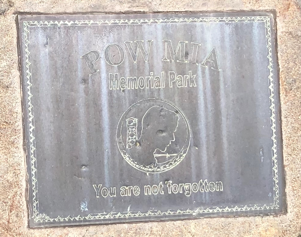 POW MIA MEMORIAL PARK PLAQUE