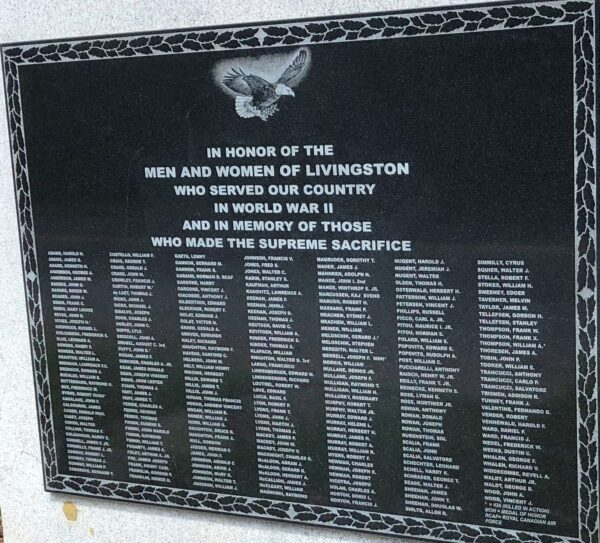LIVINGSTON WORLD WAR II MEMORIAL PLAQUE RENEWED