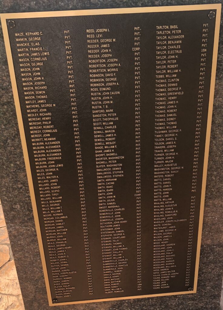 UNITED STATES COLORED TROOPS CIVIL WAR MEMORIAL PLAQUE C