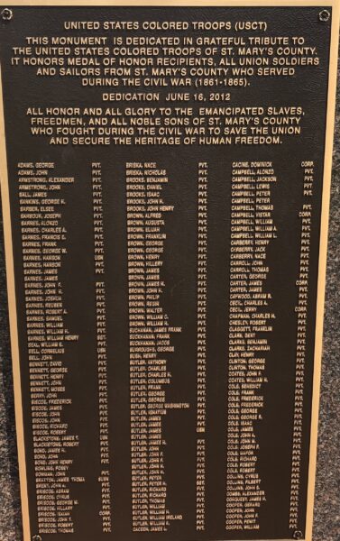 UNITED STATES COLORED TROOPS CIVIL WAR MEMORIAL PLAQUE A