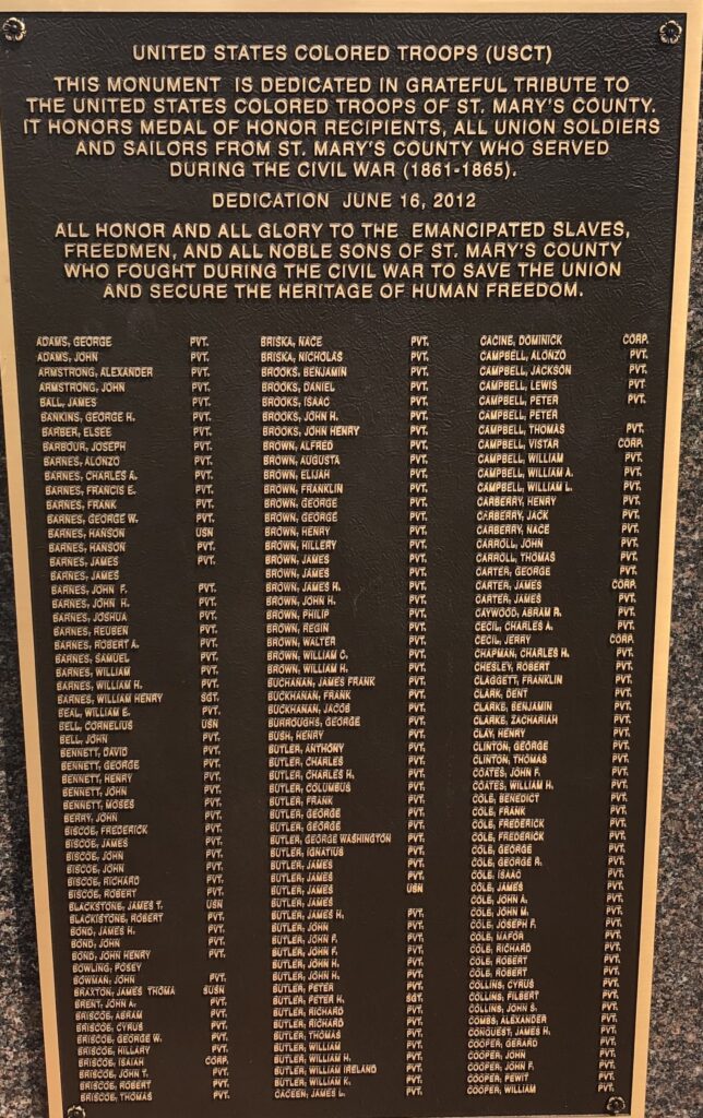 UNITED STATES COLORED TROOPS CIVIL WAR MEMORIAL PLAQUE A