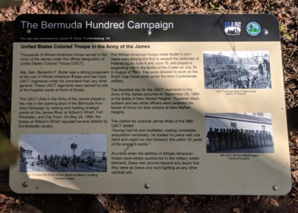 THE BERMUDA HUNDRED CAMPAIGN UNITED STATES COLORED TROOPS MEMORIAL PANEL