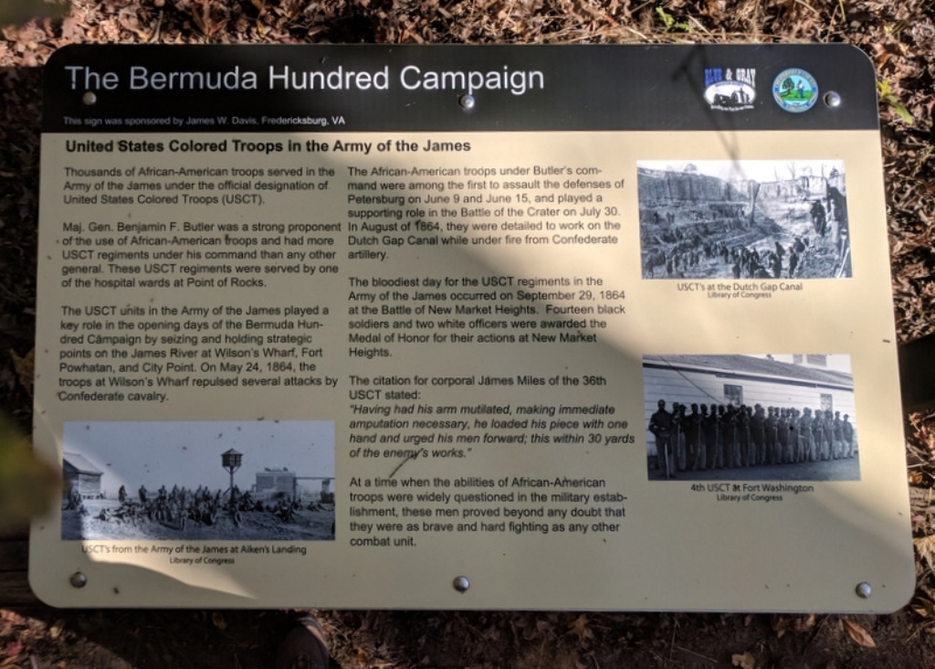 THE BERMUDA HUNDRED CAMPAIGN UNITED STATES COLORED TROOPS MEMORIAL PANEL