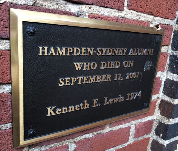 HAMPDEN-SYDNEY ALUMNI WHO DIED ON SEPTEMBER 11, 2001 MEMORIAL PLAQUE