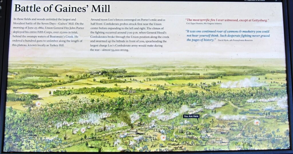 BATTLE OF GAINES’ MILL WAR MEMORIAL PANEL