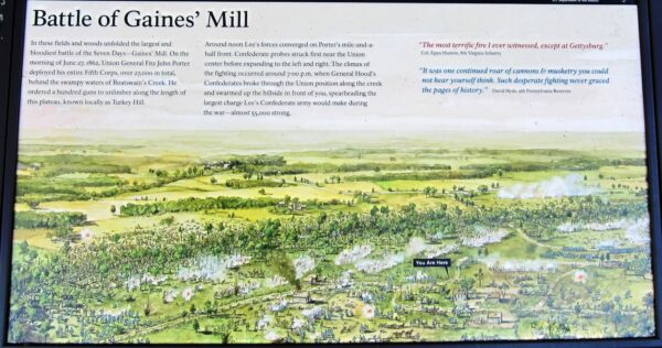 BATTLE OF GAINES’ MILL WAR MEMORIAL PANEL