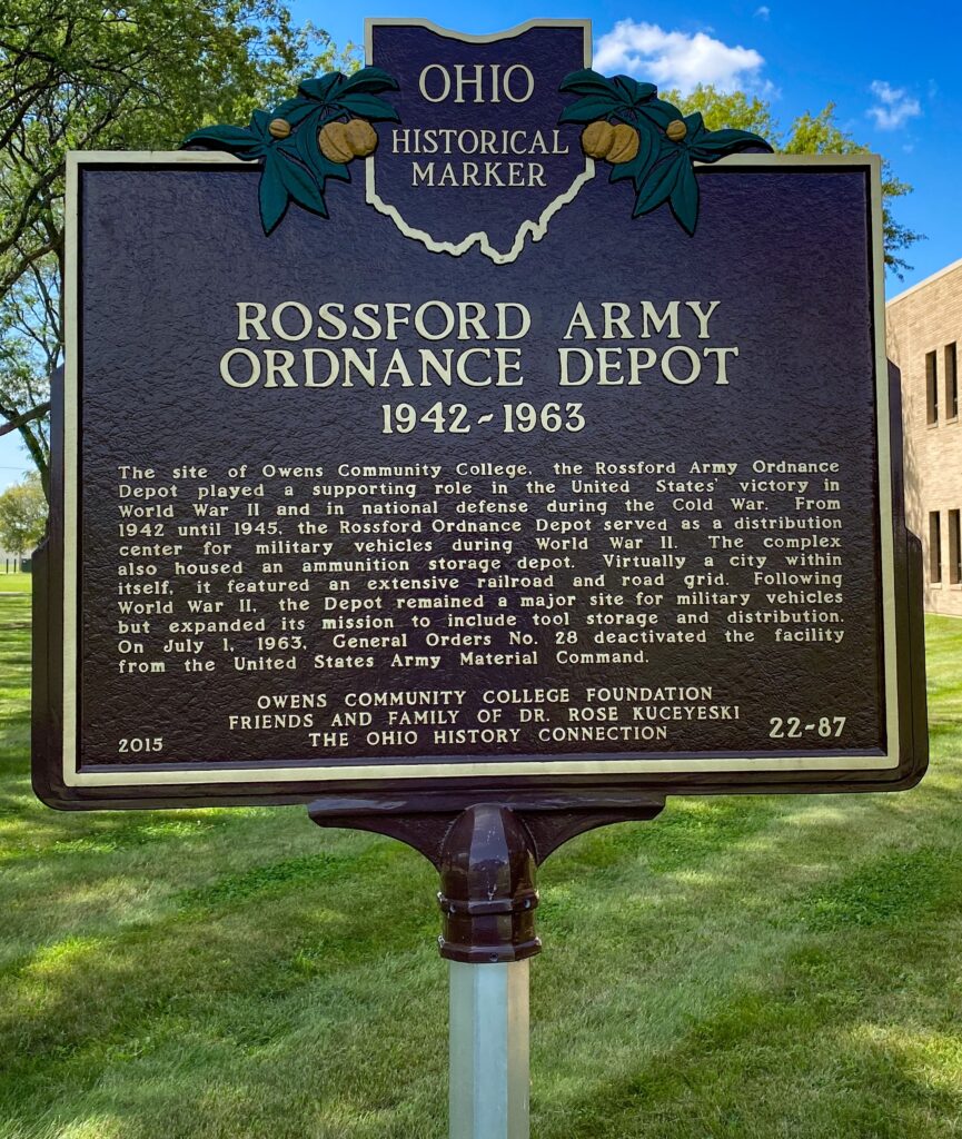 ROSSFORD ARMY ORDNANCE DEPOT MEMORIAL MARKER