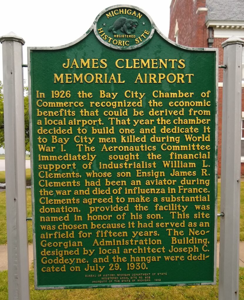 JAMES CLEMENTS MEMORIAL AIRPORT MARKER FRONT