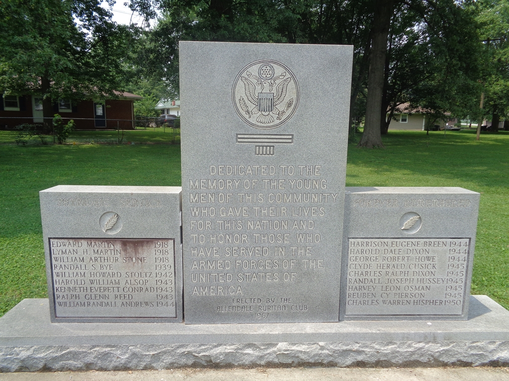 ALLENDALE RURITAN CLUB WAR MEMORIAL