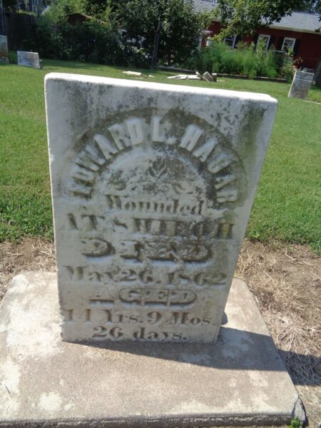 EDWARD L. HAGER WAR MEMORIAL CEMETERY STONE