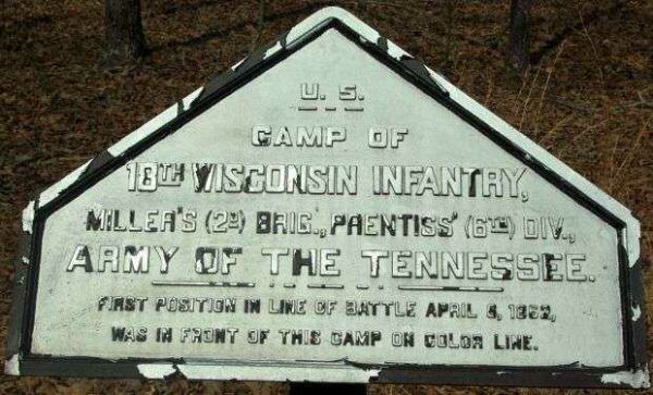 CAMP OF 18TH WISCONSIN INFANTRY MEMORIAL PLAQUE