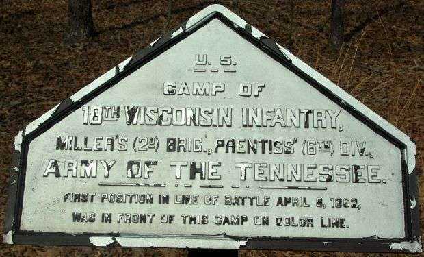CAMP OF 18TH WISCONSIN INFANTRY MEMORIAL PLAQUE