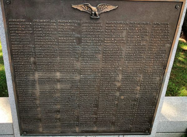 BAYONNE WORLD WAR II MEMORIAL PLAQUE