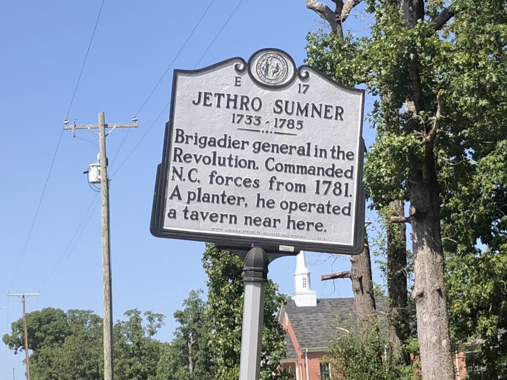 JETHRO SUMNER 1733-1786 REVOLUTIONARY WAR MEMORIAL MARKER