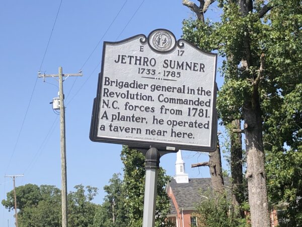 JETHRO SUMNER 1733-1786 REVOLUTIONARY WAR MEMORIAL MARKER