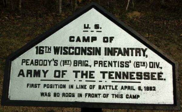 CAMP OF 16TH WISCONSIN INFANTRY MEMORIAL PLAQUE