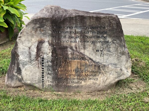 CAPT DENVER V. TRUELOVE WAR MEMORIAL ROCK BACK
