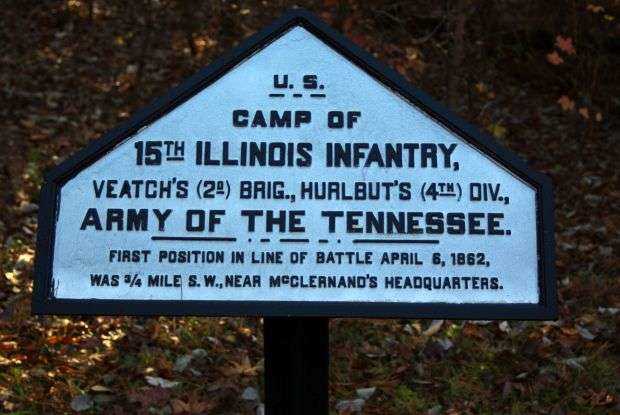 CAMP OF 15TH ILLINOIS INFANTRY MEMORIAL PLAQUE