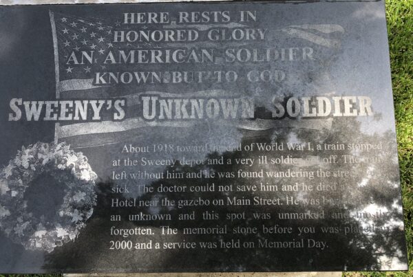 SWEENY’S UNKNOWN SOLDIER MEMORIAL PLAQUE