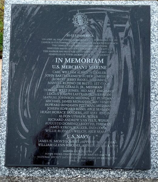 IN MEMORIAM SS GULFAMERICA U.S. MERCHANT MARINE WAR MEMORIAL