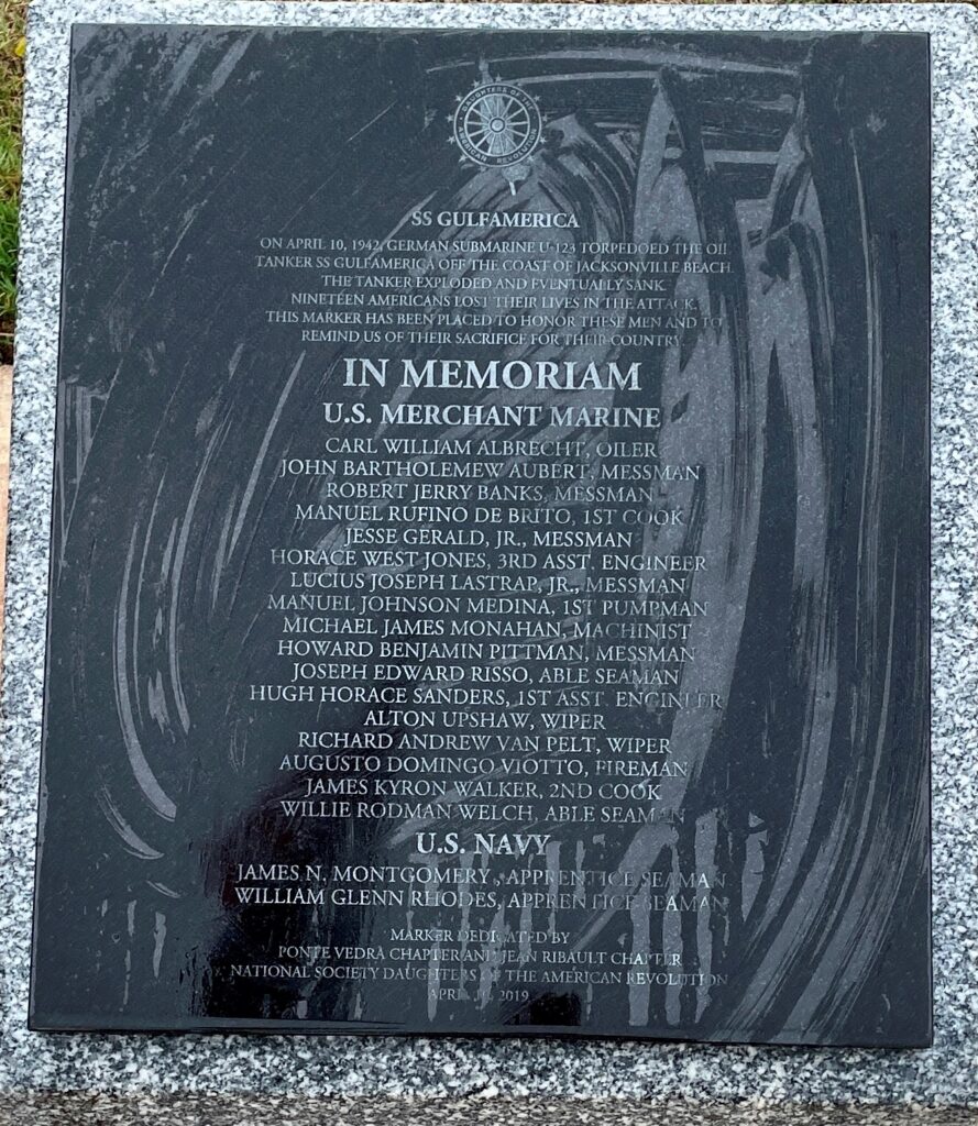 IN MEMORIAM SS GULFAMERICA U.S. MERCHANT MARINE WAR MEMORIAL