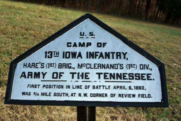 CAMP OF 13TH IOWA INFANTRY MEMORIAL PLAQUE