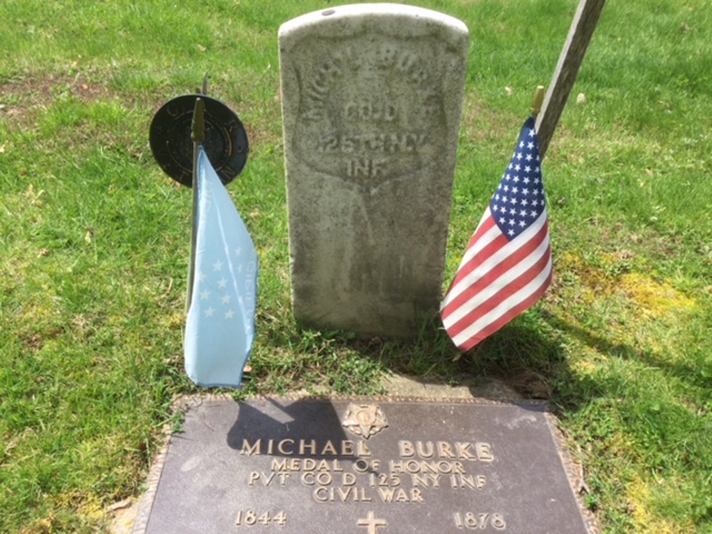 MICHAEL BURKE MEDAL OF HONOR WAR MEMORIAL GRAVESTONES