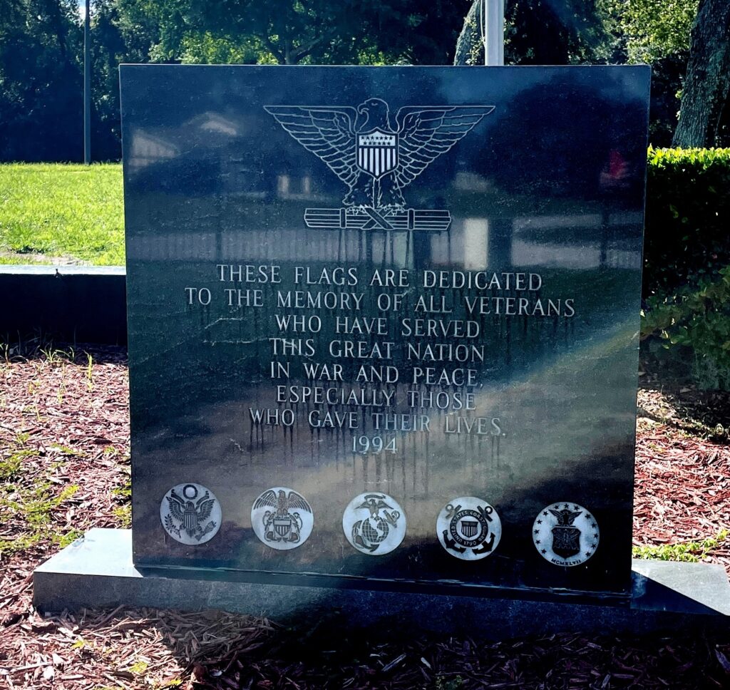 THESE FLAGS ALL VETERANS MEMORIAL FLAGPOLE STONE