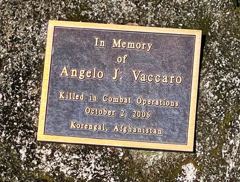 IN MEMORY OF ANGELO J. VACCARO WAR MEMORIAL PLAQUE