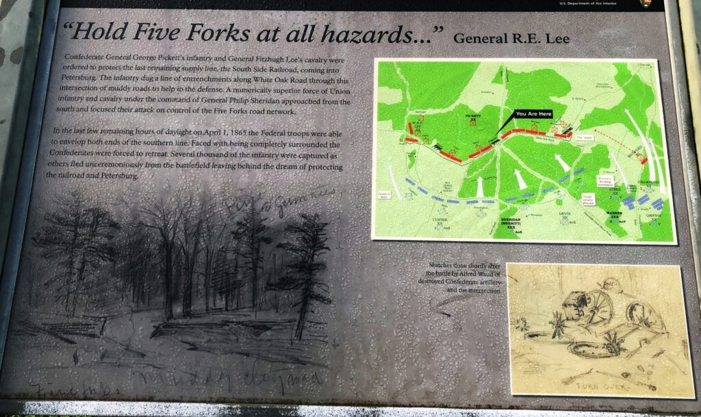 “HOLD FIVE FORKS AT ALL HAZARD” WAR MEMORIAL PLAQUE