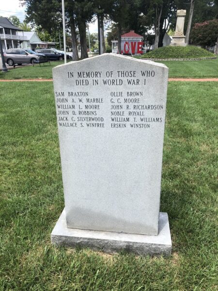 MEMORIAL TO POWHATAN SERVICEMEN BACK