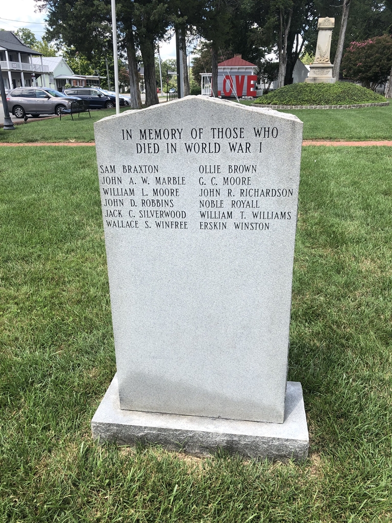 MEMORIAL TO POWHATAN SERVICEMEN BACK