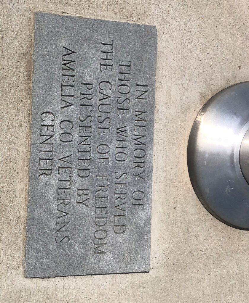 AMELIS CO. VETERANS CENTER WAR MEMORIAL FLAGPOLE PLAQUE