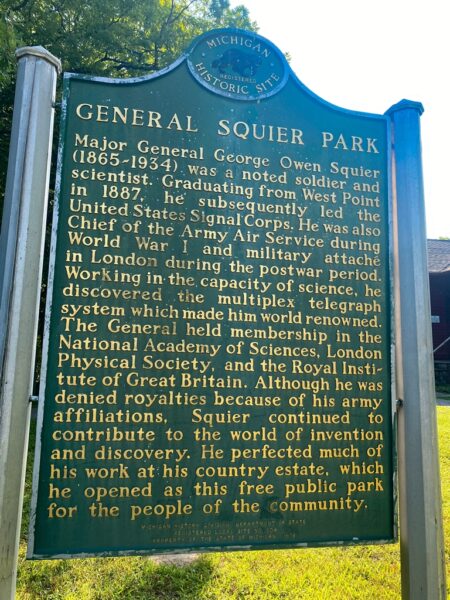 GENERAL SQUIER PARK WAR MEMORIAL MARKER