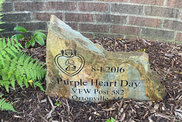 VFW POST 582 PURPLE HEART DAY MEMORIAL ROCK