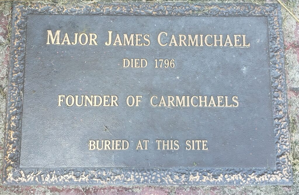 MAJOR JAMES CARMICHAEL REVOLUTIONARY WAR MEMORIAL