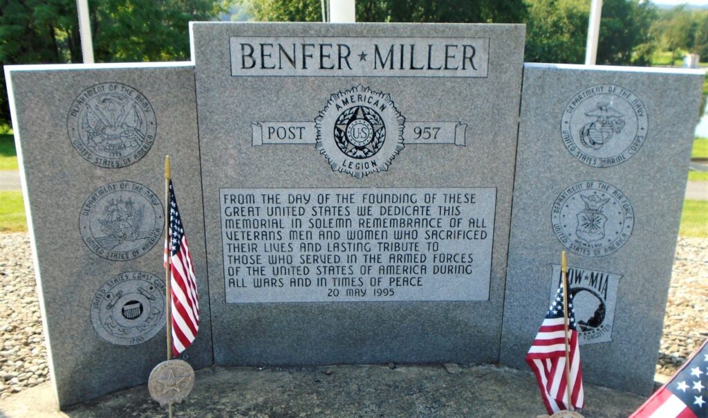 BENFER MILLER POST 957 VETERANS MEMORIAL CENTER STONE