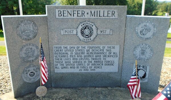 BENFER MILLER POST 957 VETERANS MEMORIAL CENTER STONE