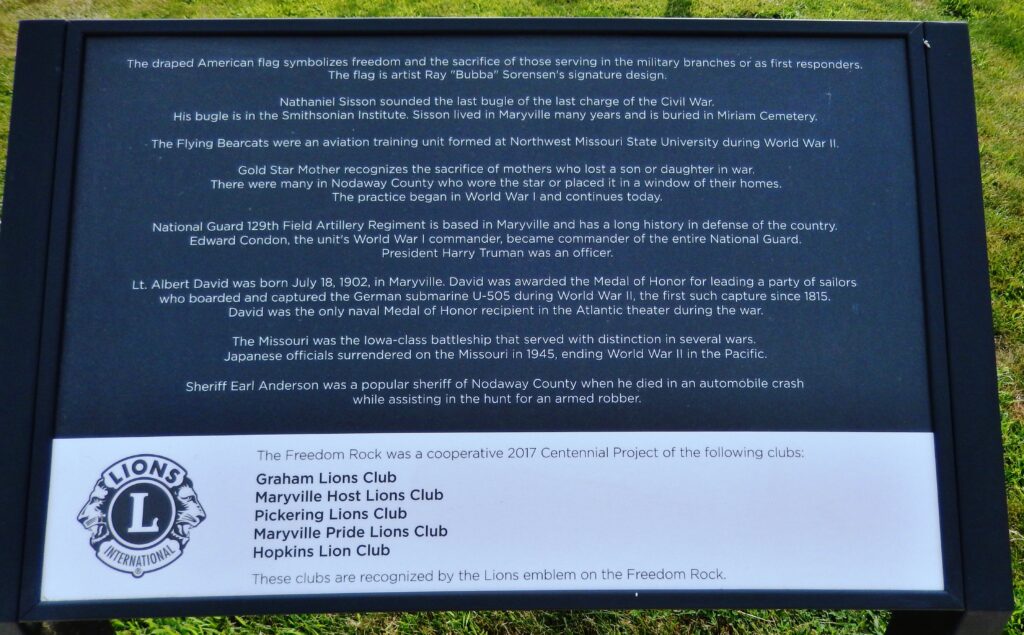 MARYVILLE FREEDOM ROCK VETERANS MEMORIAL PLAQUE