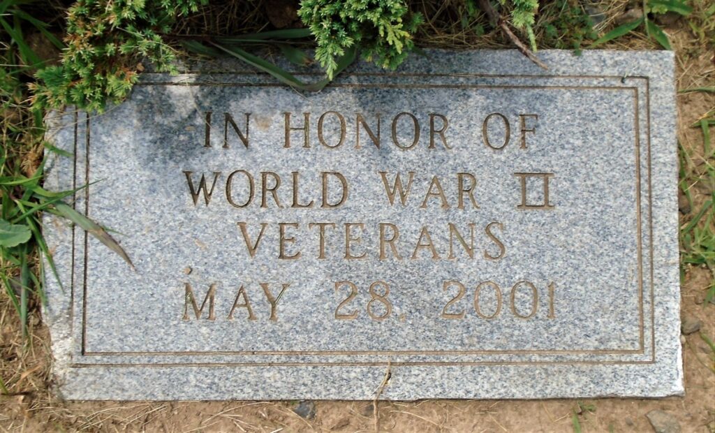 VFW POST 3987 WORLD WAR II VETERANS MEMORIAL TABLET