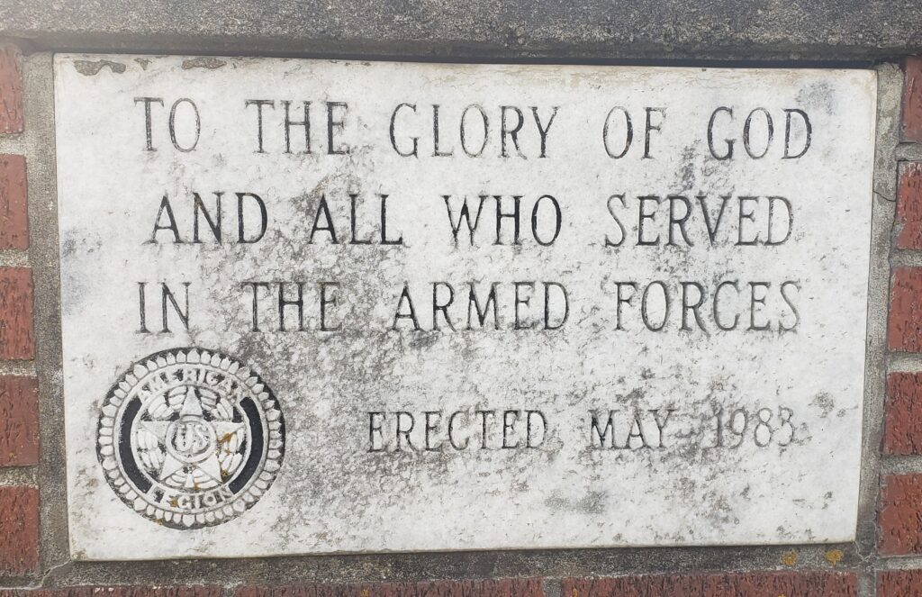 TO THE GLORY OF GOD WAR MEMORIAL FLAGPOLE STONE