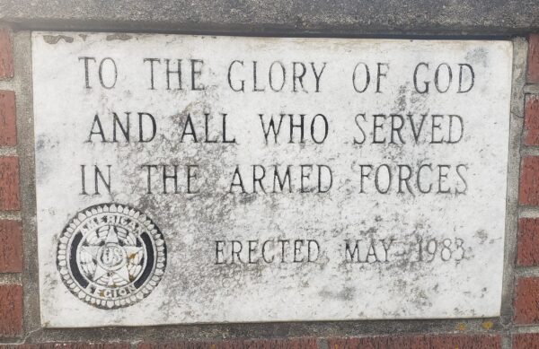 TO THE GLORY OF GOD WAR MEMORIAL FLAGPOLE STONE