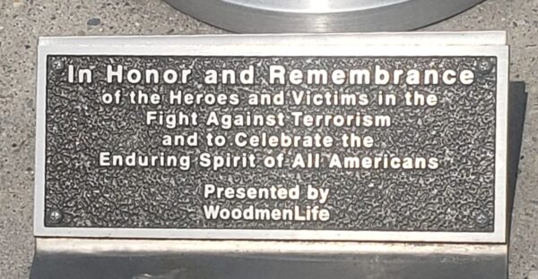 WOODMENLIFE FIGHT AGAINST TERRORISM MEMORIAL PLAQUE